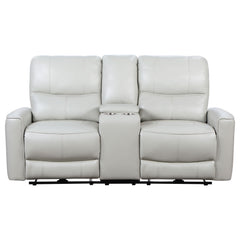 Greenfield Upholstered Power Reclining Loveseat Dove Grey