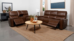 Orleans Furniture - Coaster - Greenfield 2-piece Power Reclining Sofa Set Saddle Brown - 610264P-S2