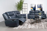 Orleans Furniture - Coaster - Sloane 2-piece Upholstered Reclining Sofa Set Blue - 610271-S2