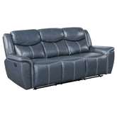 Orleans Furniture - Coaster - Sloane Upholstered Padded Arm Reclining Sofa Blue - 610271
