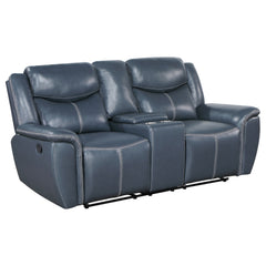 Orleans Furniture - Coaster - Sloane Upholstered Padded Arm Reclining Loveseat Blue - 610272