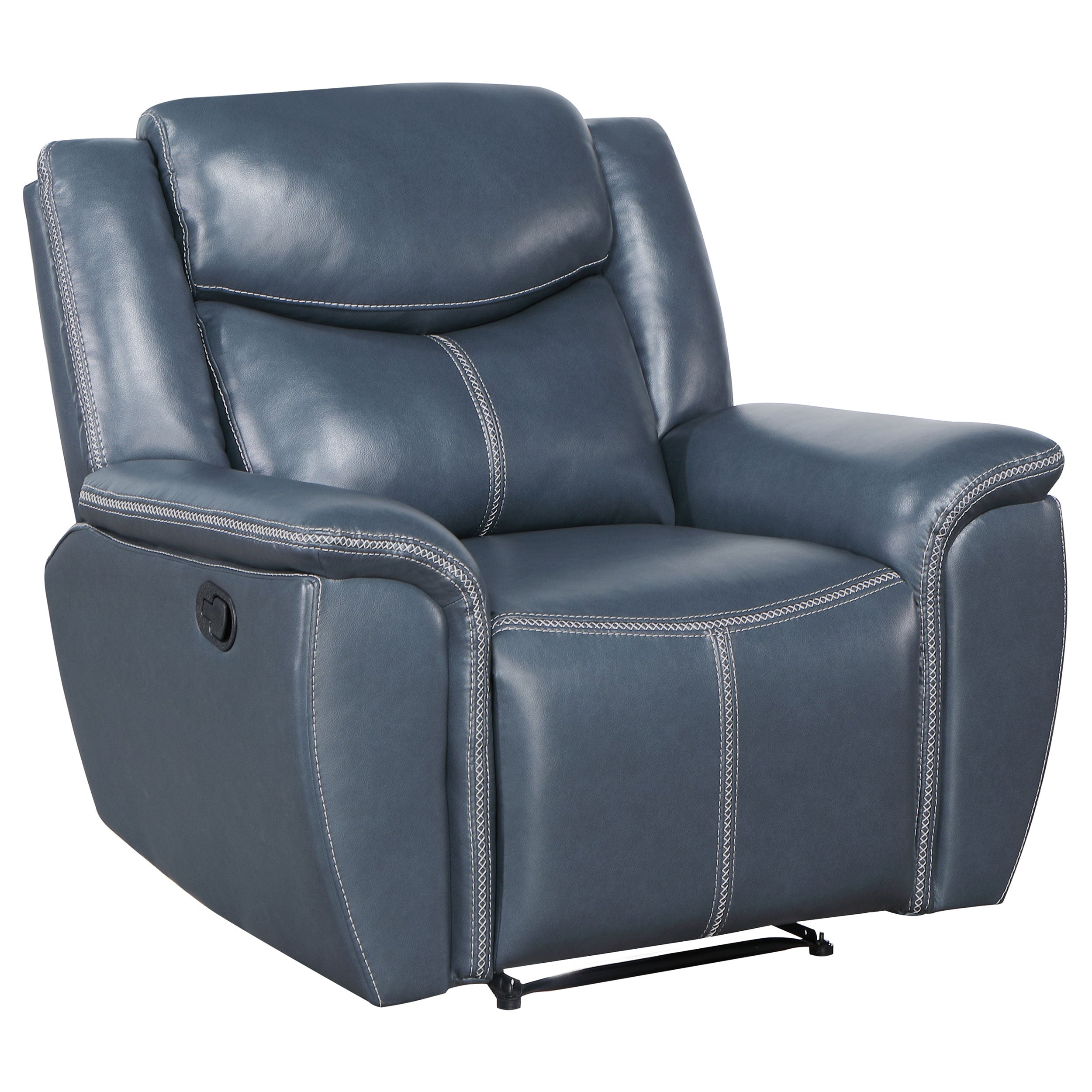 Orleans Furniture - Coaster - Sloane Upholstered Padded Arm Recliner Chair Blue - 610273
