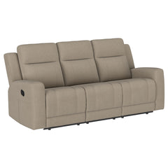 Orleans Furniture - Coaster - Brentwood Upholstered Motion Reclining Sofa Taupe - 610281