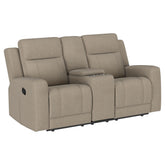 Orleans Furniture - Coaster - Brentwood Upholstered Motion Reclining Loveseat Taupe - 610282