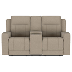 Brentwood Upholstered Motion Reclining Loveseat Taupe