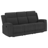 Orleans Furniture - Coaster - Brentwood Upholstered Motion Reclining Sofa Dark Charcoal - 610284