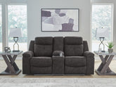 Orleans Furniture - Ashley Furniture - Brysonview Living Room - DBL Rec Loveseat w/Console / Charcoal - 6360594