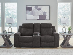 Orleans Furniture - Ashley Furniture - Brysonview Living Room - DBL Rec Loveseat w/Console / Charcoal - 6360594