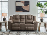 Orleans Furniture - Ashley Furniture - Lowilla Living Room - DBL Rec Loveseat w/Console / Driftwood - PC6450694