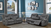 Orleans Furniture - Coaster - Conrad 2-piece Upholstered Padded Arm Motion Sofa Set Grey - 650354-S2