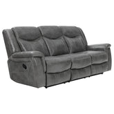 Orleans Furniture - Coaster - Conrad Upholstered Padded Arm Motion Sofa Grey - 650354