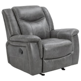 Orleans Furniture - Coaster - Conrad Upholstered Padded Arm Glider Recliner Grey - 650356