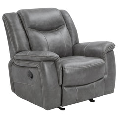 Orleans Furniture - Coaster - Conrad Upholstered Padded Arm Glider Recliner Grey - 650356
