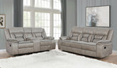 Orleans Furniture - Coaster - Greer 2-piece Upholstered Reclining Sofa Set Taupe - 651351-S2