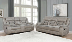 Orleans Furniture - Coaster - Greer 2-piece Upholstered Reclining Sofa Set Taupe - 651351-S2