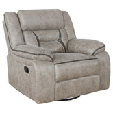 Orleans Furniture - Coaster - Greer Upholstered Swivel Glider Recliner Chair Taupe - 651353