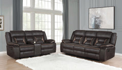 Orleans Furniture - Coaster - Greer 2-piece Upholstered Reclining Sofa Set Brown - 651354-S2