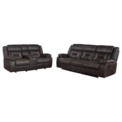 Greer 2-piece Upholstered Reclining Sofa Set Brown