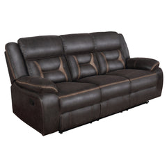 Orleans Furniture - Coaster - Greer Upholstered Motion Reclining Sofa Brown - 651354