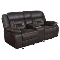 Orleans Furniture - Coaster - Greer Upholstered Motion Reclining Loveseat Brown - 651355
