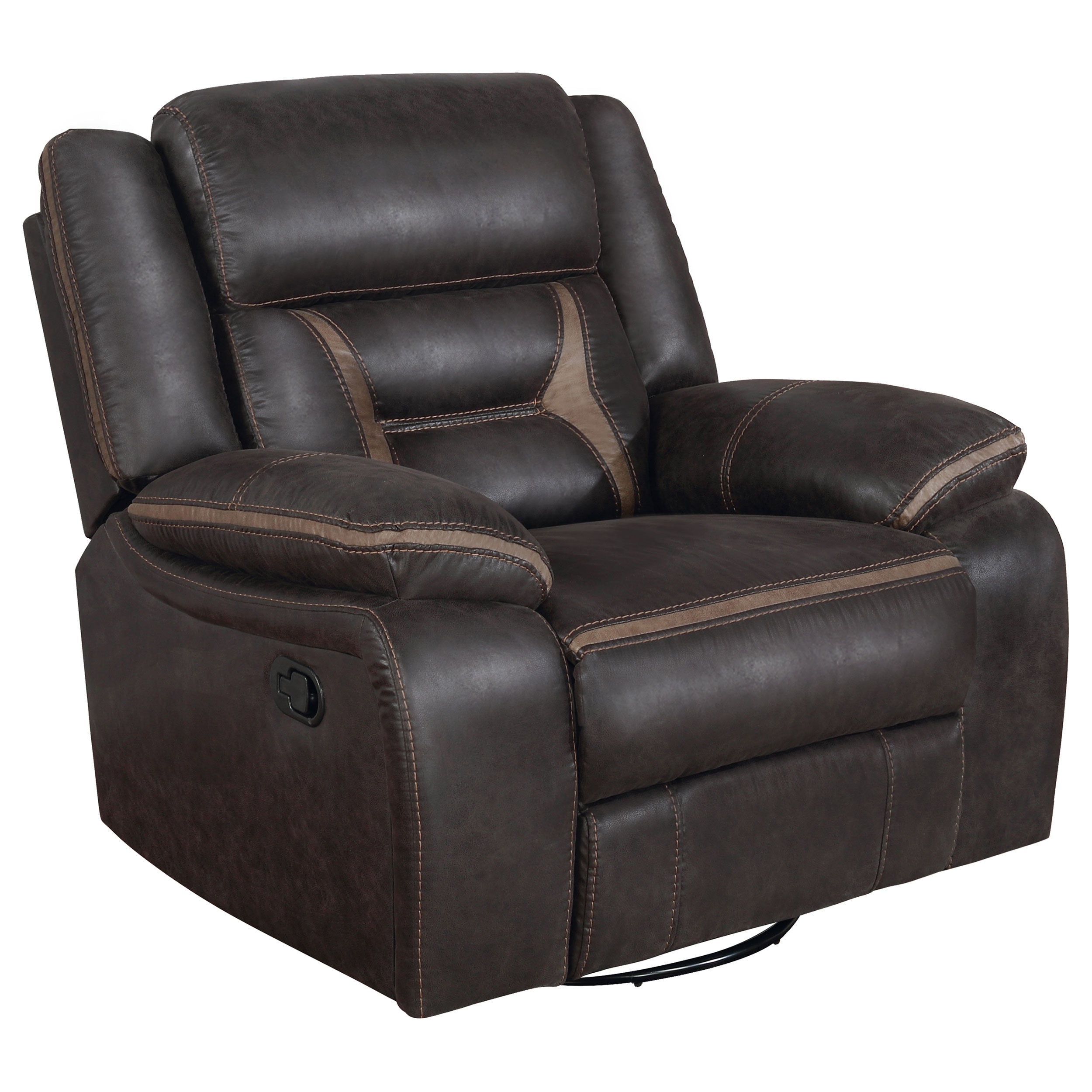 Orleans Furniture - Coaster - Greer Upholstered Swivel Glider Recliner Chair Brown - 651356