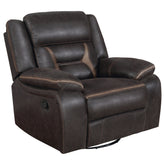 Orleans Furniture - Coaster - Greer Upholstered Swivel Glider Recliner Chair Brown - 651356