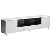 Orleans Furniture - Coaster - Burkett 2-door Engineered Wood 71-inch TV Stand White High Gloss - 700910