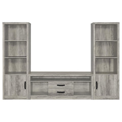 Burke 3-piece 59-inch TV Entertainment Center Grey Driftwood