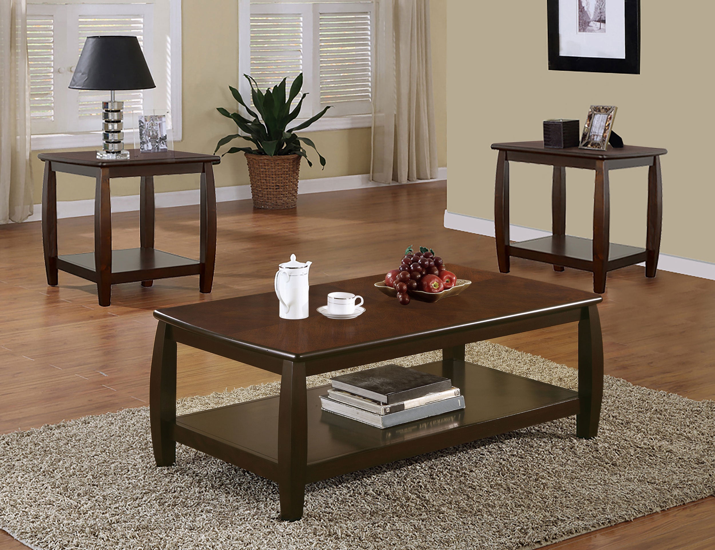 Orleans Furniture - Coaster - Dixon 3-piece Rectangular Wood Coffee Table Set Espresso - 701078-S3