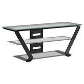 Orleans Furniture - Coaster - Donlyn 2-tier Metal 50-inch TV Stand with Glass Shelves Black - 701370