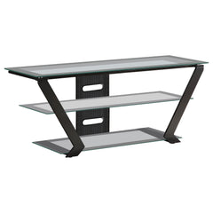 Orleans Furniture - Coaster - Donlyn 2-tier Metal 50-inch TV Stand with Glass Shelves Black - 701370