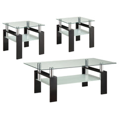 Orleans Furniture - Coaster - Dyer 3-piece Rectangular Coffee and End Table Set Black - 702288-S3