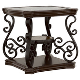 Orleans Furniture - Coaster - Laney 1-shelf Glass Top Rectangular End Table Deep Merlot - 702447