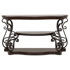 Laney Scrollwork Entryway Sofa Console Table Deep Merlot