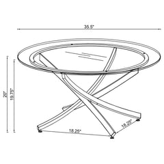 Brooke Round Glass Top Coffee Table Metal Base Chrome