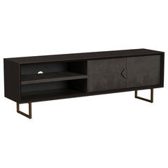 Orleans Furniture - Coaster - Marsden 2-door Mango Wood 70-inch TV Stand Charcoal Black - 703003