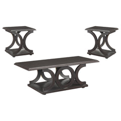 Shelly 3-piece Coffee and End Table Set Cappuccino