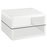 Orleans Furniture - Coaster - Elana 1-shelf Rectangular Side End Table White High Gloss - 703267