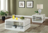Orleans Furniture - Coaster - Elana 2-piece Coffee and End Table Set White High Gloss - 703268-S2