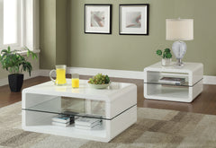 Orleans Furniture - Coaster - Elana 2-piece Coffee and End Table Set White High Gloss - 703268-S2