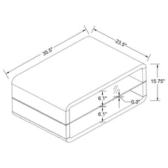 Elana 1-shelf Rectangular Coffee Table White High Gloss
