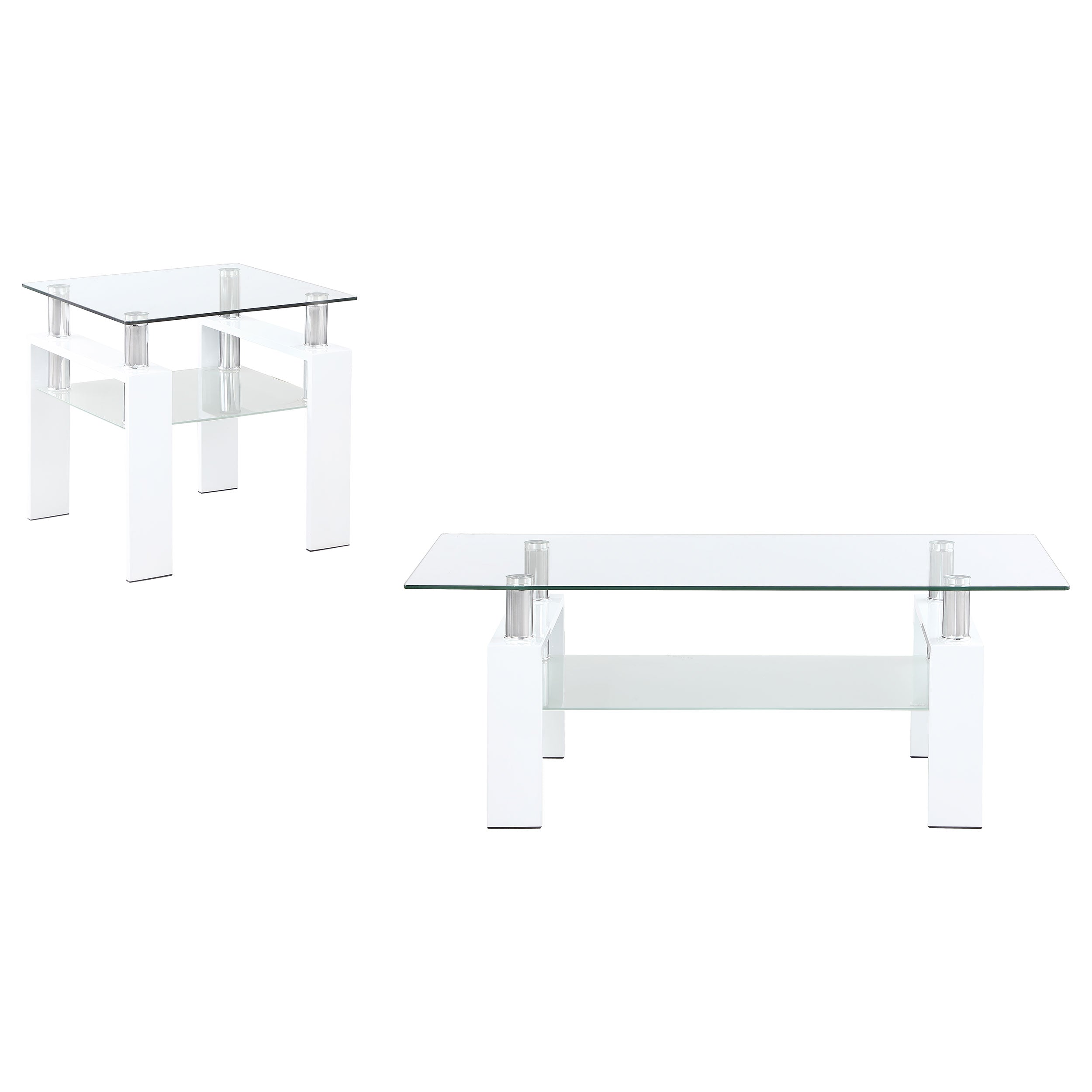 Orleans Furniture - Coaster - Dyer 2-piece Rectangular Coffee and End Table Set White - 703438-S2