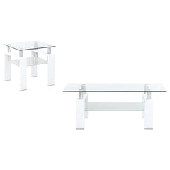 Orleans Furniture - Coaster - Dyer 2-piece Rectangular Coffee and End Table Set White - 703438-S2