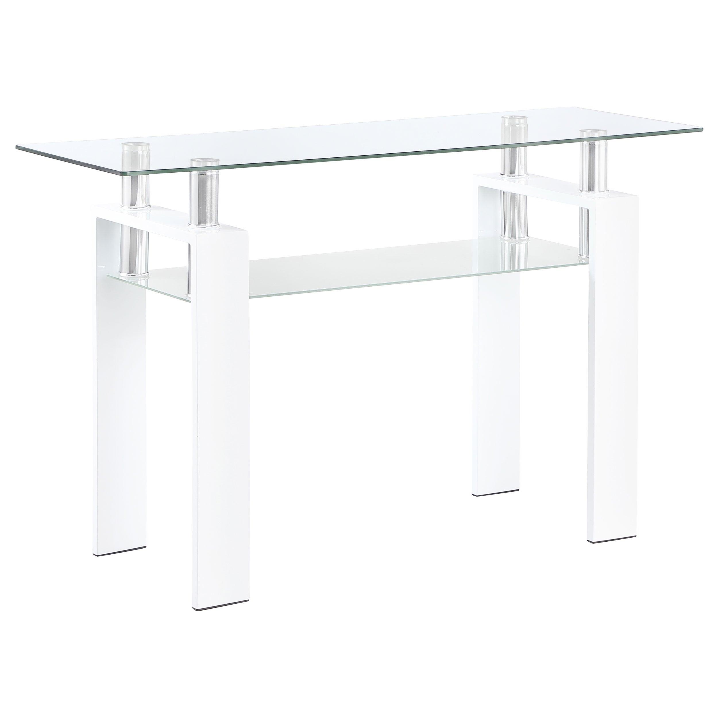 Orleans Furniture - Coaster - Dyer Rectangular Glass Top Entryway Sofa Console Table White - 703439