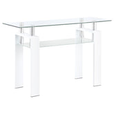 Orleans Furniture - Coaster - Dyer Rectangular Glass Top Entryway Sofa Console Table White - 703439