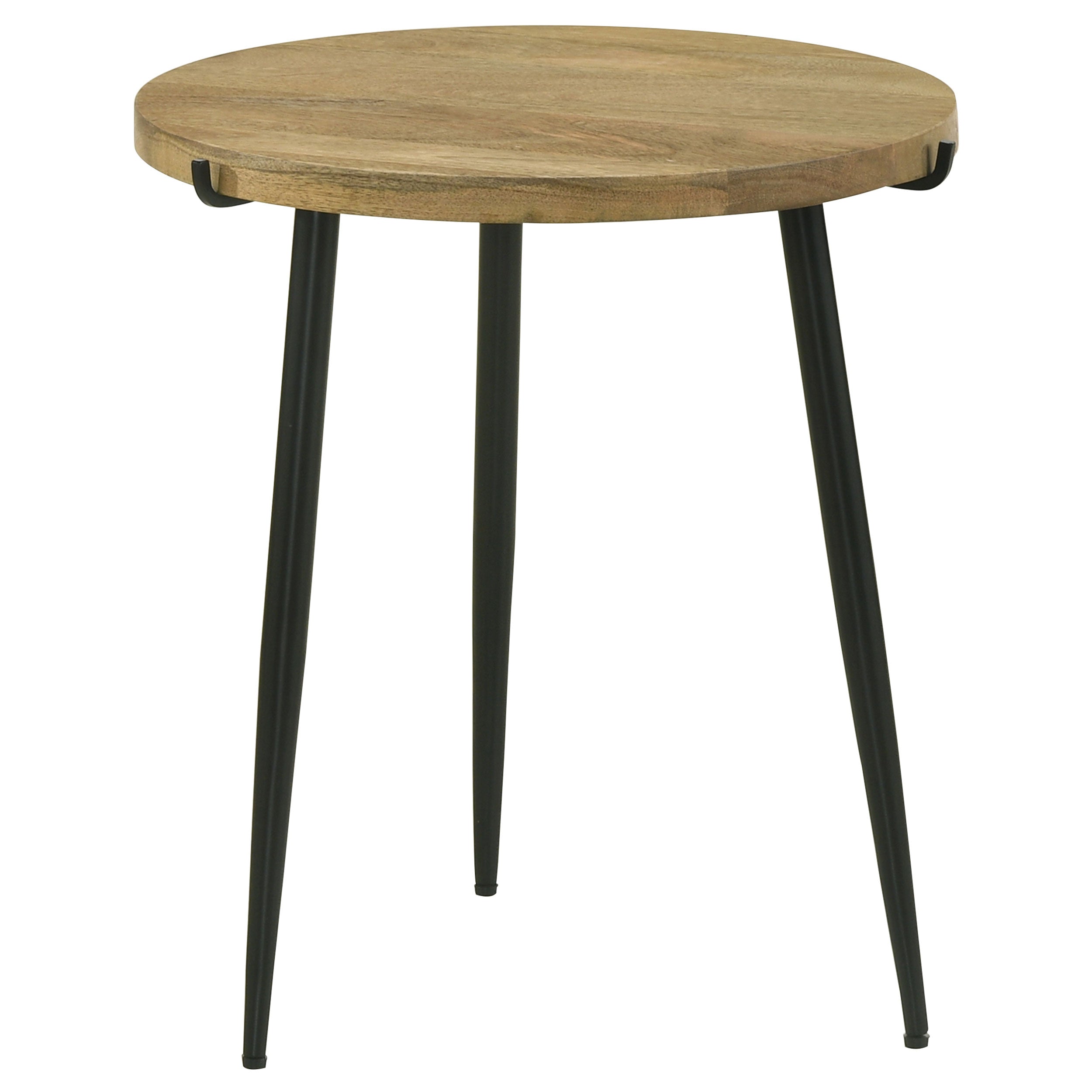 Orleans Furniture - Coaster - Pilar Round Solid Wood Top End Table Natural and Black - 703607