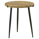 Orleans Furniture - Coaster - Pilar Round Solid Wood Top End Table Natural and Black - 703607