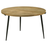 Orleans Furniture - Coaster - Pilar Round Solid Wood Top Coffee Table Natural and Black - 703608
