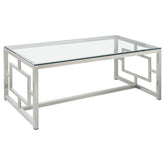 Orleans Furniture - Coaster - Merced Rectangular Glass Top Coffee Table Nickel - 703738