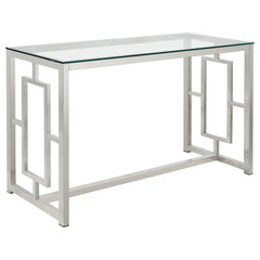 Orleans Furniture - Coaster - Merced Glass Top Metal Entryway Sofa Console Table Nickel - 703739